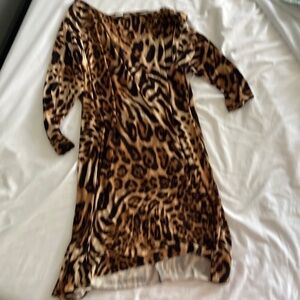 Cotton stretch leopard print dress size large